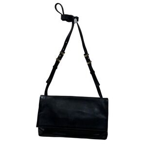 Halogen Nordstrom Women's Crossbody Black‎ Leather Rectangular Medium Clutch